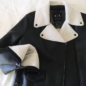 Armani Exchange faux leather jacket